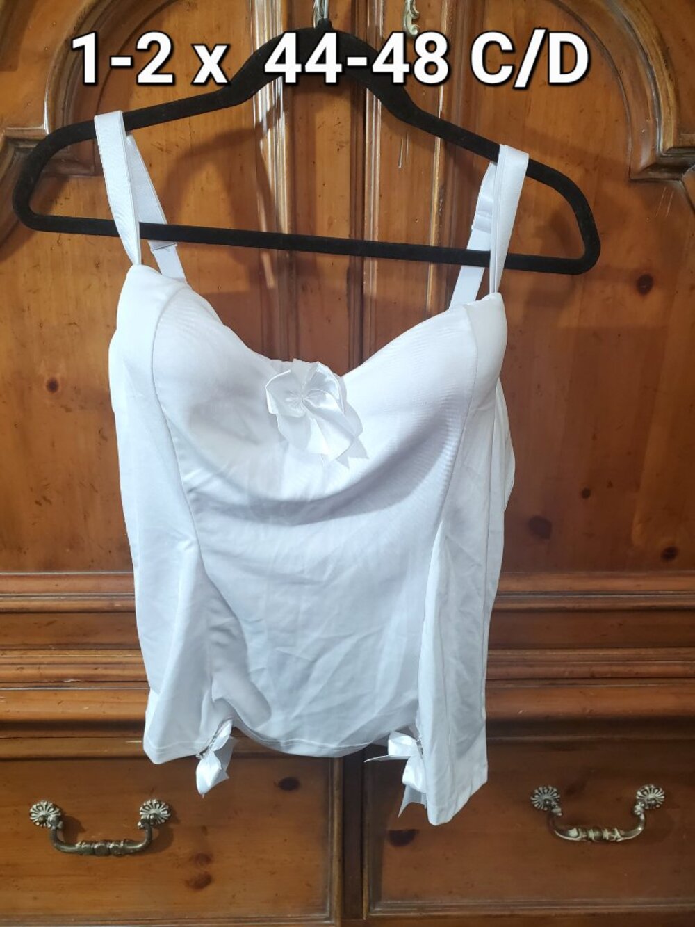 Coquette Diva White Cami Corset Bustier NWT  NOS  1X 2X (44-48 C/D)